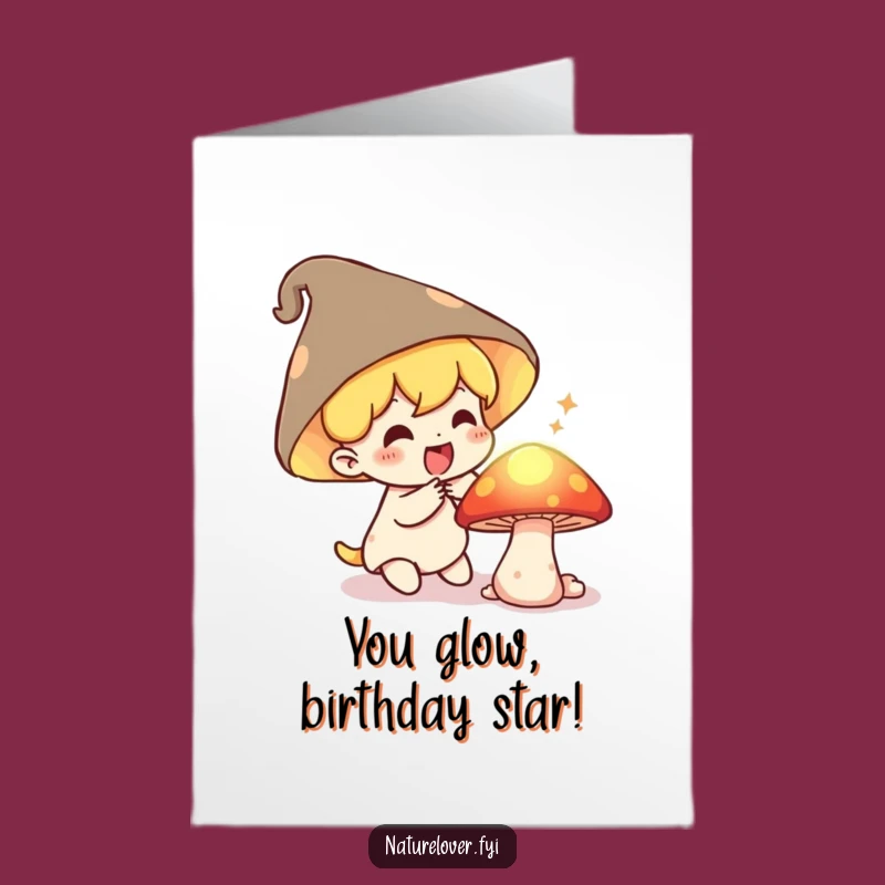 Free Printable Birthday Card: Mushroom Discovery Funny Downloadable Gift Surprise