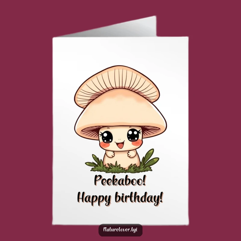 Funny Free Printable Birthday Card: Mushroom Peek-a-Boo - Surprise Them Instantly!