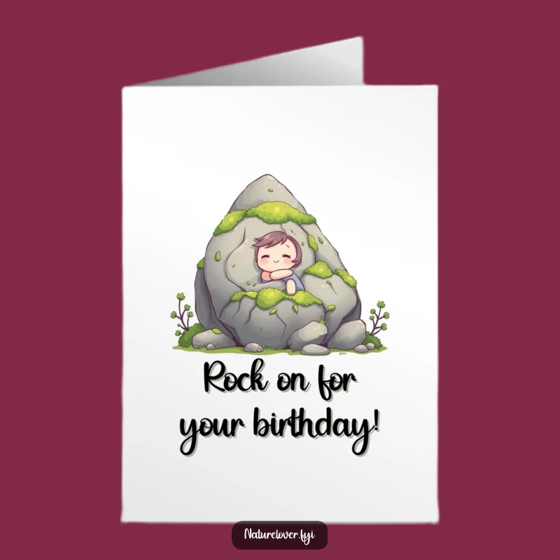 Free Printable Rock Hug Birthday Card - Funny Downloadable Gift for Nature Lovers