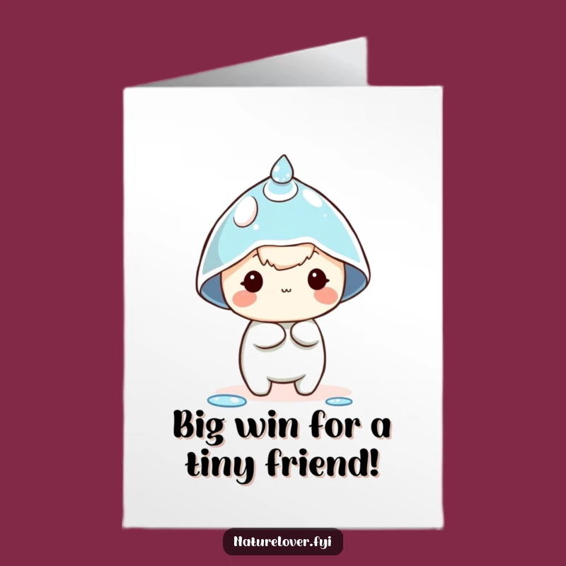 Free Printable Dewdrop Hat Congrats Card - Comical Character Downloadable Celebration Gift