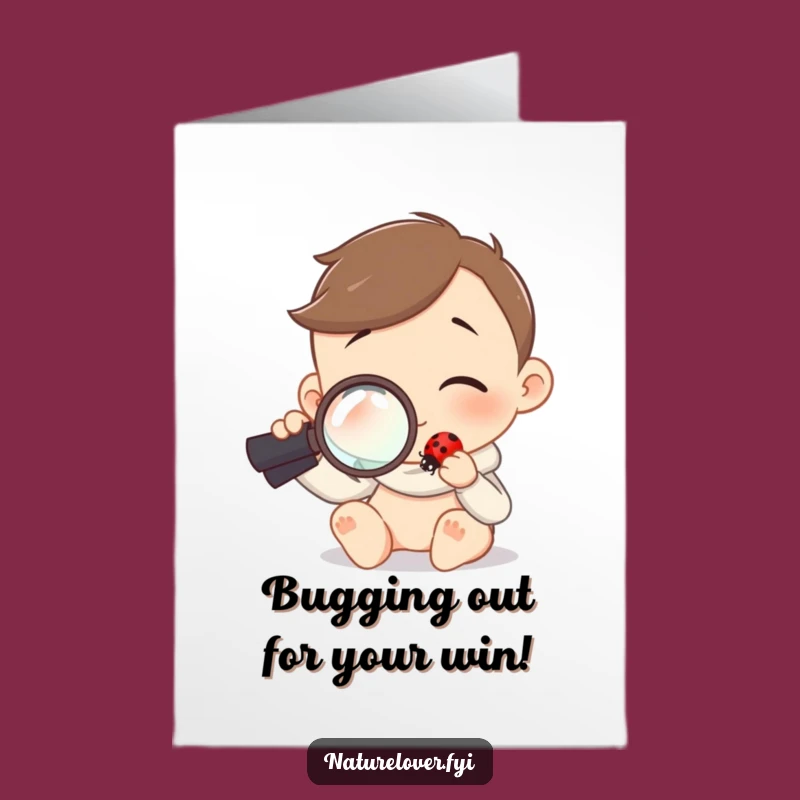 Free Printable Congrats Card: Curious Ladybug Explorer Funny Downloadable