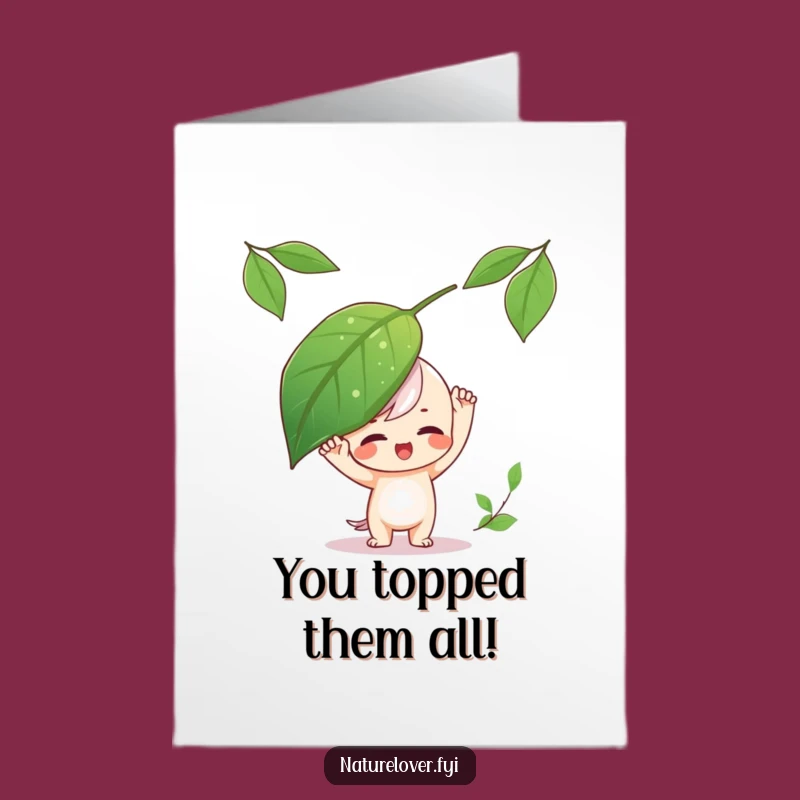 Free Printable Congrats Card: Leaf Balance Antics, Hilarious Downloadable Gift