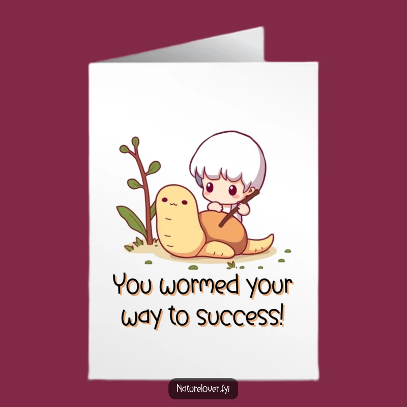 Free Printable Congratulations Card: Poking Worm Twig Humor Downloadable Gift