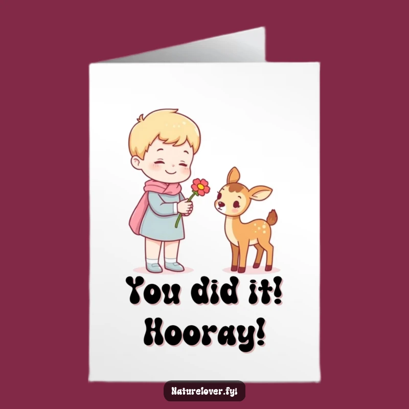Free Printable Deer Flower Congrats Card: Humorous Downloadable for Any Celebration