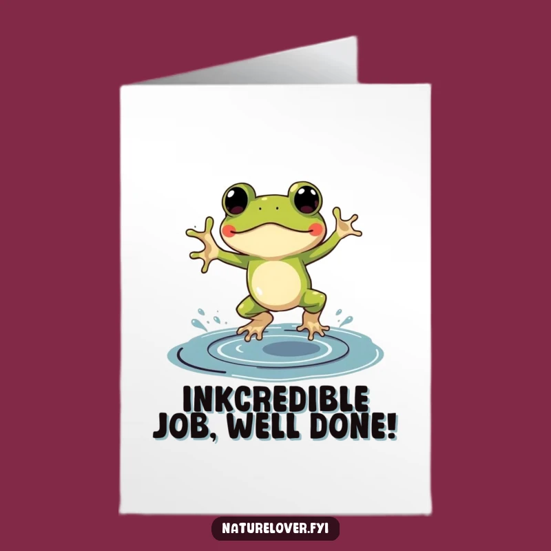 Free Printable Congrats Card: Frog Ink Splash, Hilarious Downloadable Gift