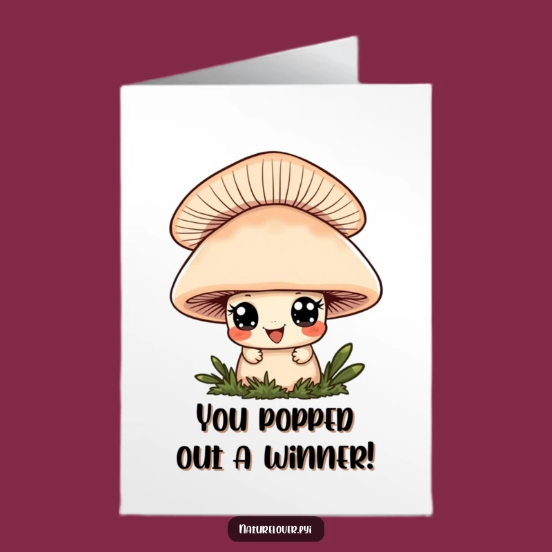 Free Printable Congrats Card: Mushroom Surprise Greeting - Celebrate with a Grin!