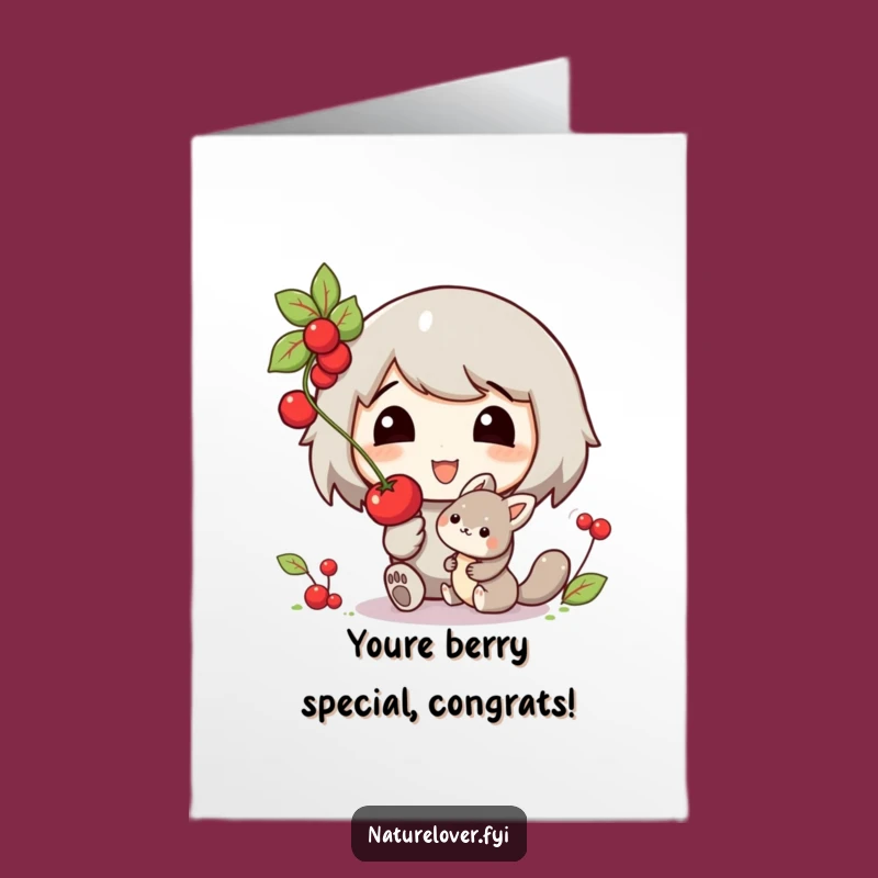 Free Printable Congrats Card: Berry Good Wishes from Character & Friend Gift