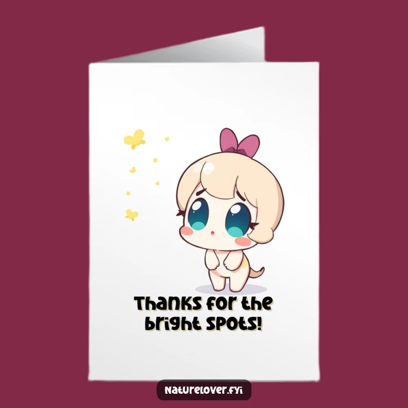 Free Printable Thank You Card: Amazed Firefly Character - Whimsical Downloadable Gift