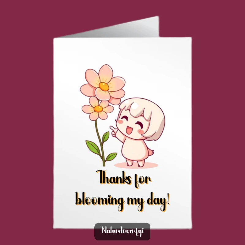 Free Printable Thank You Card: Cute Flower Admirer Funny Downloadable Gift