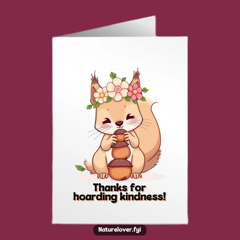 Free Printable Thank You Card: Squirrel Acorn Gratitude, Hilarious Downloadable Gift