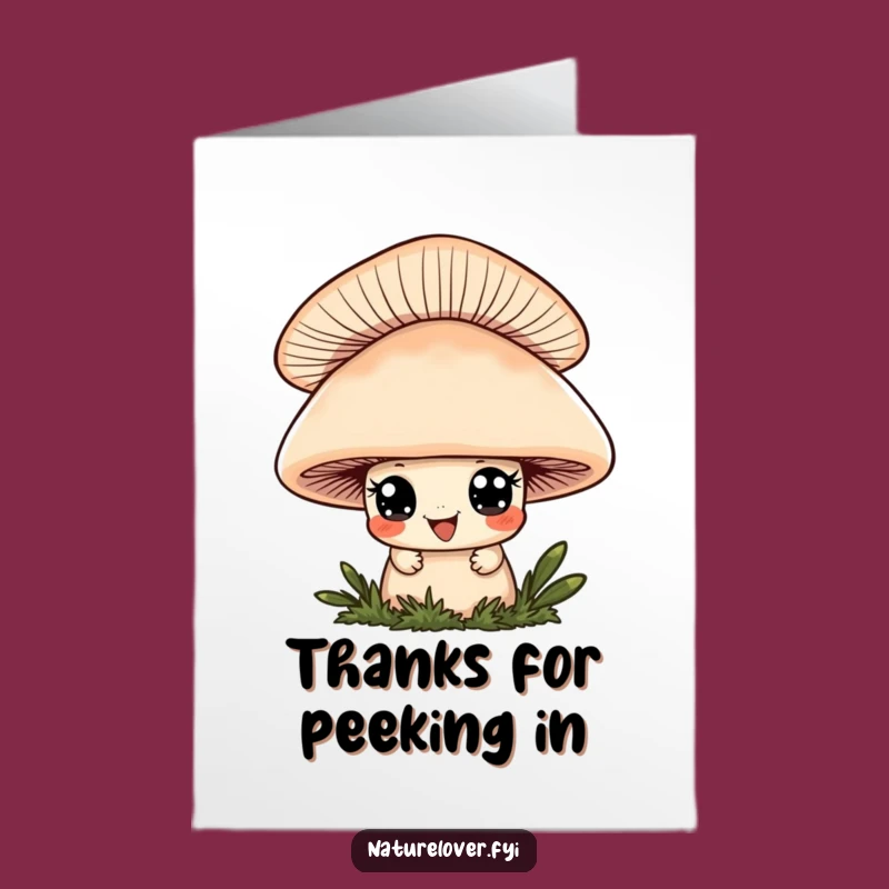 Funny Free Printable Thank You Card: Mushroom Grin Gratitude - Say Thanks Playfully!