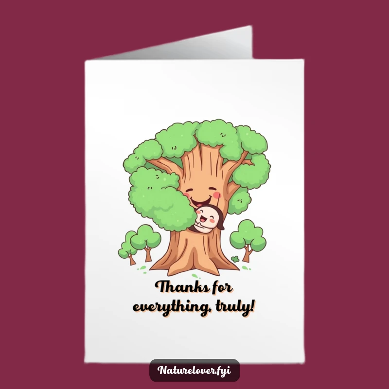Funny Free Printable Thank You Card: Tree Hugger's Gratitude, Delightful Downloadable Gift