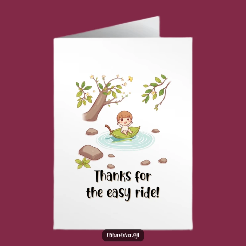 Free Printable Leaf Boat Thank You Card - Gentle Funny Gift