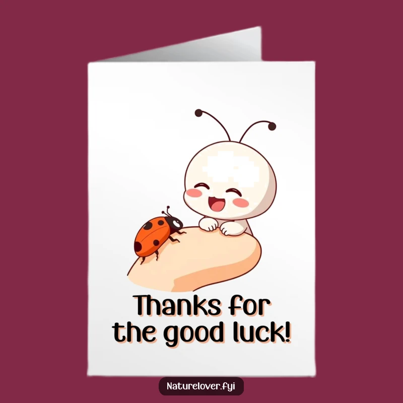 Free Printable Thank You Card: Ladybug Finger Character - Cheerful Downloadable Gift