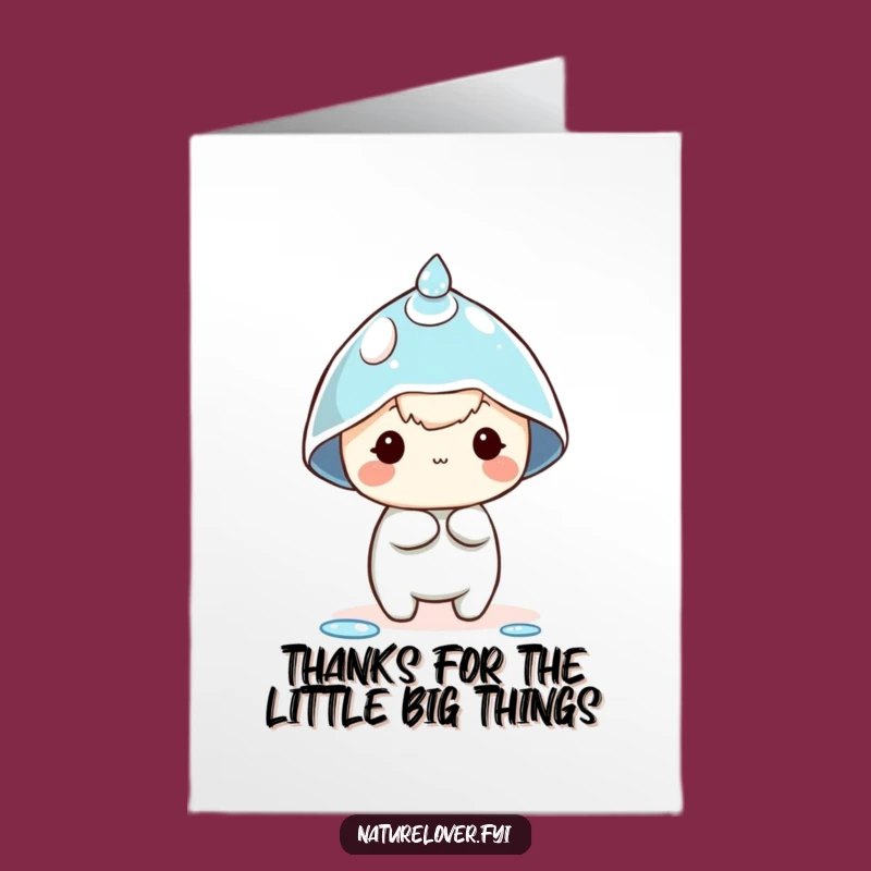 LOL Free Printable Thank You Dewdrop Hat Card - Cute Character Download