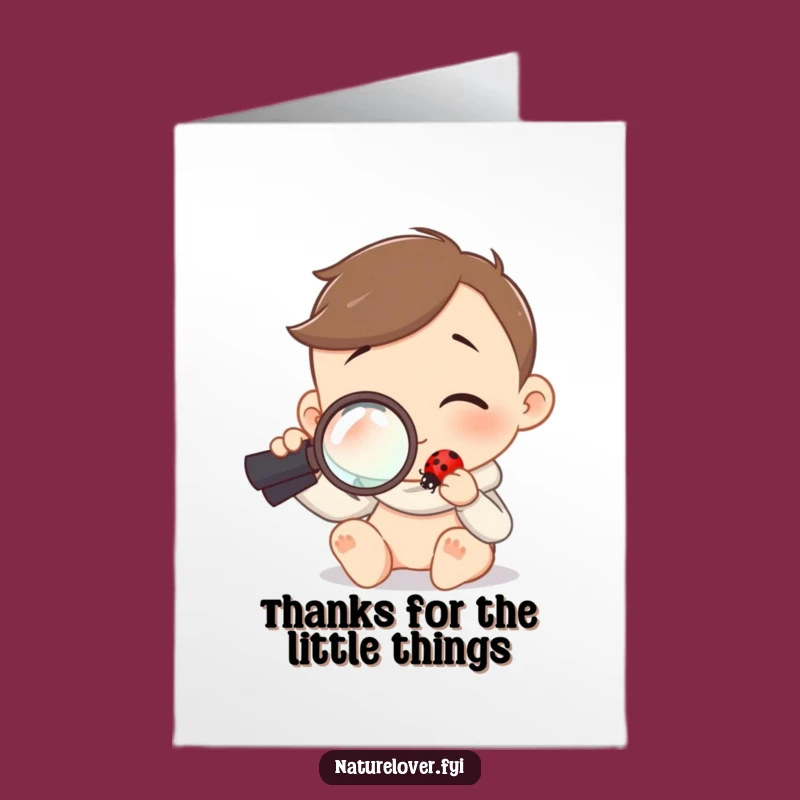 Free Printable Thank You Card: Curious Ladybug Explorer Funny Downloadable
