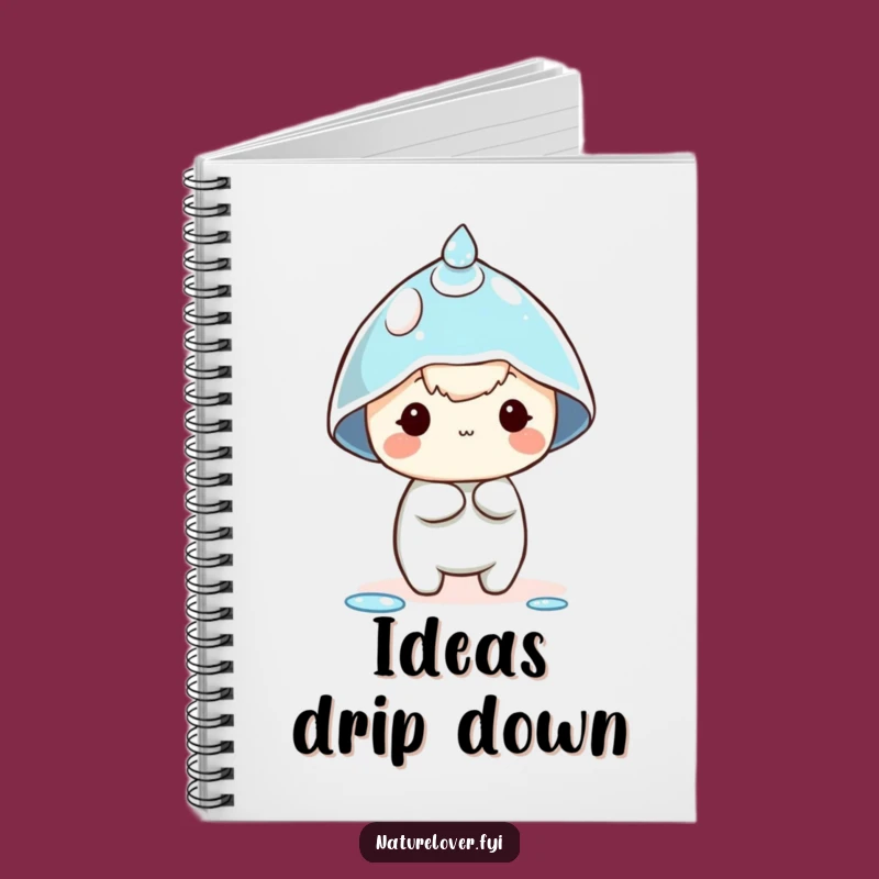 Funny Dewdrop Hat Notebook - Comical Tiny Character Journal