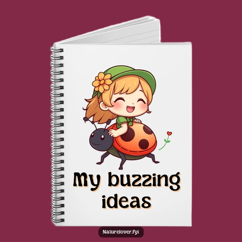 Funny Nature Lover Ladybug Notebook: Jot Down Happy Thoughts