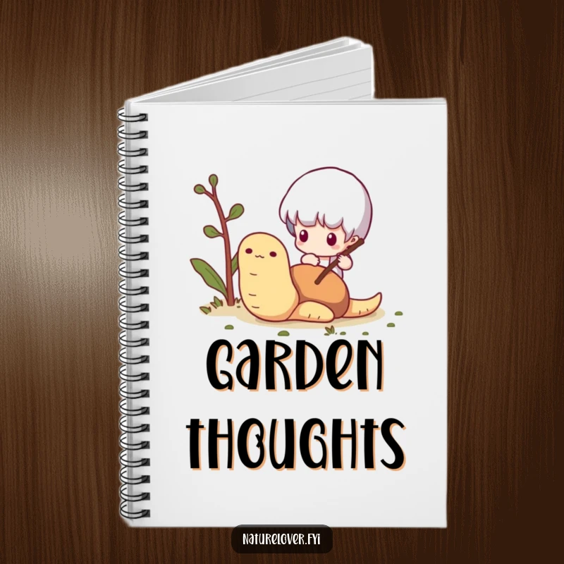 Funny Worm Notes Notebook: A tiny character curiously pokes a worm with a twig, a humorous cover for your thoughts.
