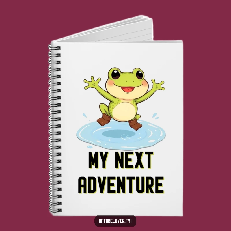 Funny Frog Tiny Boots Puddle Notebook - Jot Down Joyful Ideas