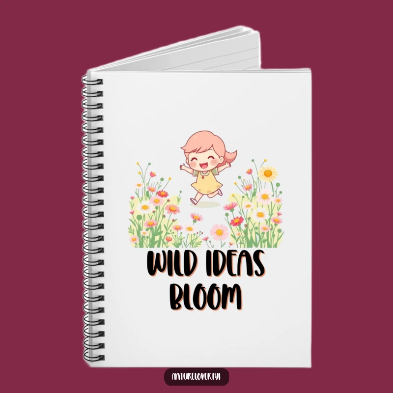 Funny Wildflower Journal, Happy Character Notebook for Creative Adventures