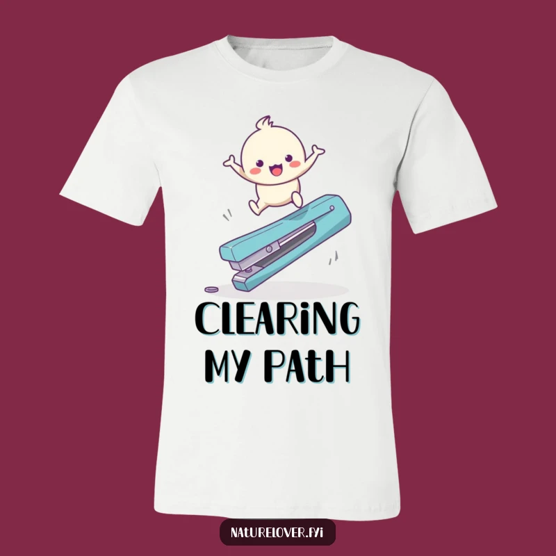 Funny Twig Leaper T-Shirt: Cute Bouncing Character's Giant Obstacle Surprise Tee