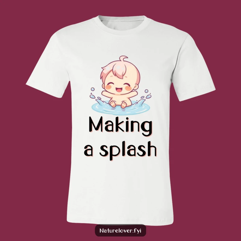 Funny Puddle Splash T-Shirt: Character's Joyful Moment, Wearable Fun, Perfect Funny Gift