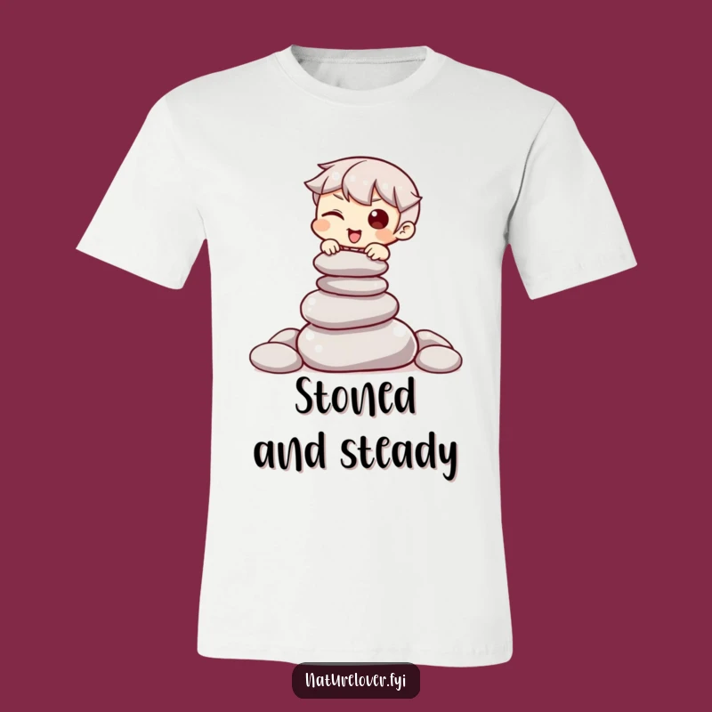 Funny Stone Stacker Tee: Witty Balance Challenge Adventure Shirt