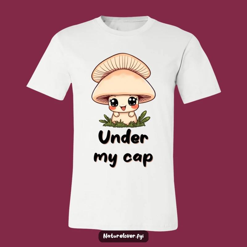 Funny Mushroom Peeker T-Shirt - Adorable Character Tee, Perfect Whimsical Gift