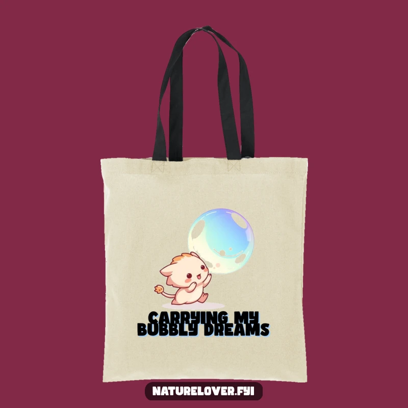 Funny Bubble Lover Tote: Creature's Playful Chase Bag