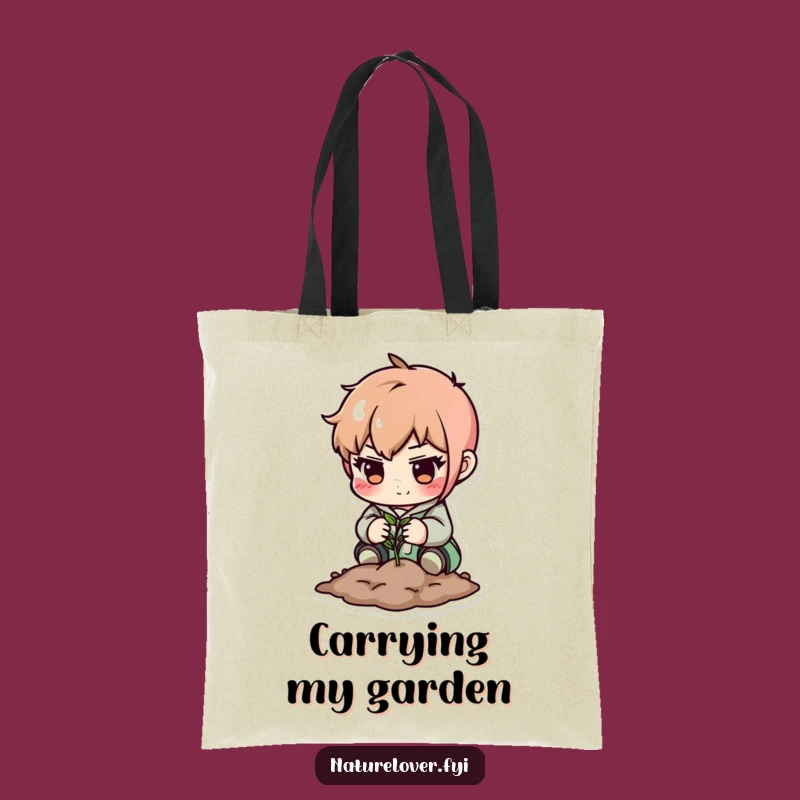 Funny Determined Character Planting Tote Bag - Carry Your Gardening Spirit