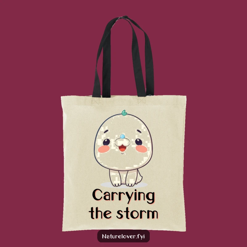 Funny Raindrop Smile Tote Bag - Durable Character Bag, Ideal Cheerful Gift