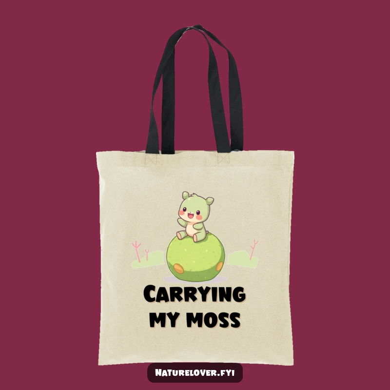 Funny Moss Ball Rider Tote Bag: Carry Nature's Peace - The Perfect Funny Gift for Essentials!