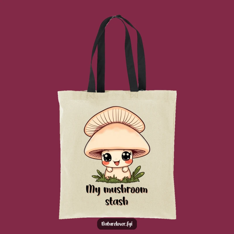 Funny Mushroom Peeker Tote Bag - Durable Character Bag, Ideal Whimsical Gift