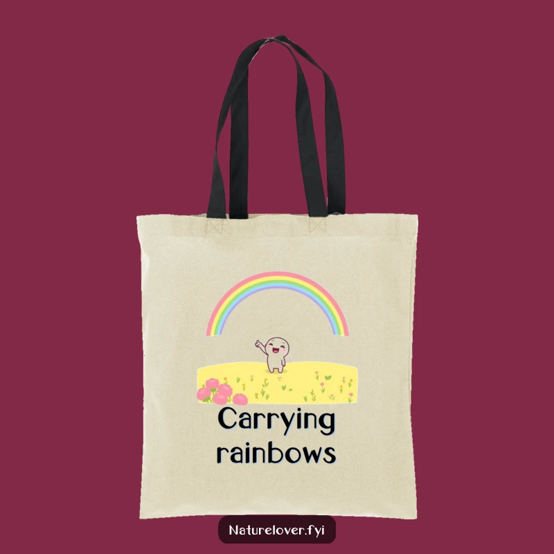 Funny Rainbow Pointer Tote Bag: Carry Your Cheer